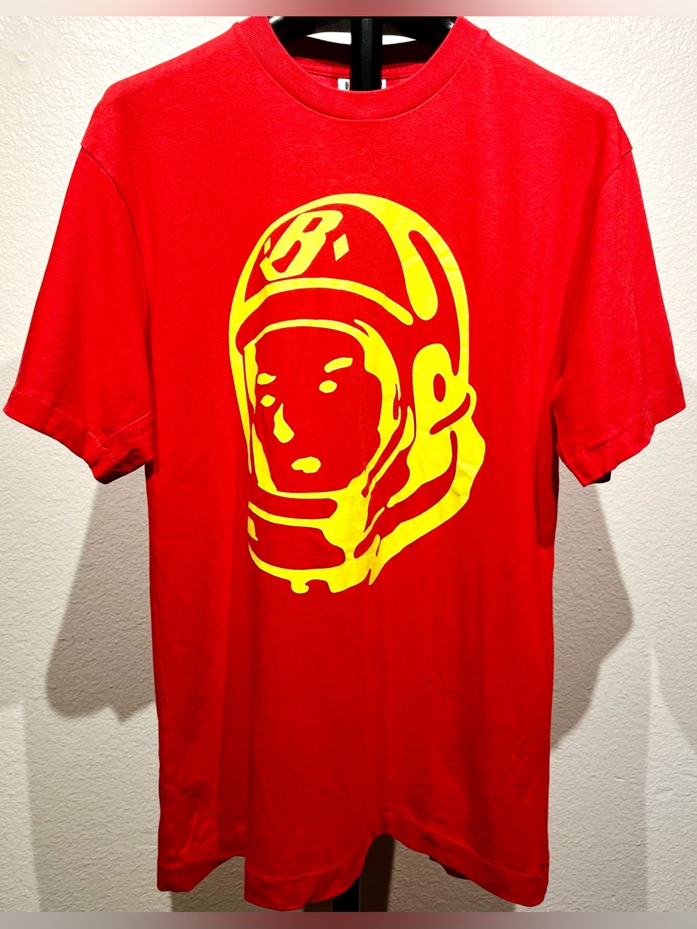 Billionaire Boys Club Red Tee with Yellow Astronaut Graphic - Size M (Men’s)